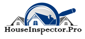 Home Inspector Pro Logo: A magnifying glass over a house signifying what we do